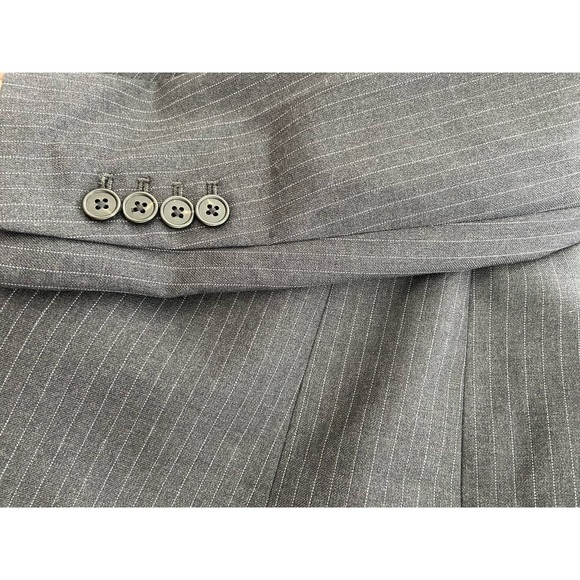 J.CREW Gray Striped Wool Blazer - Women's Size 0 - Preowned WC46 - Picture 12 of 14